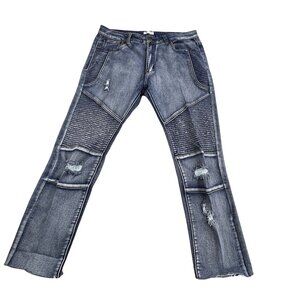 Liquor n Poker Women's 34X25 Denim Jeans Ripped Hip Hop Rapper Rock Rebellious